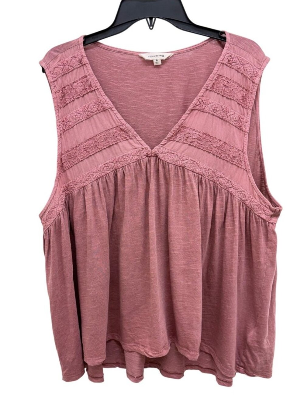 Lucky Brand Mauve Cotton Sleeveless Boho Top – XL